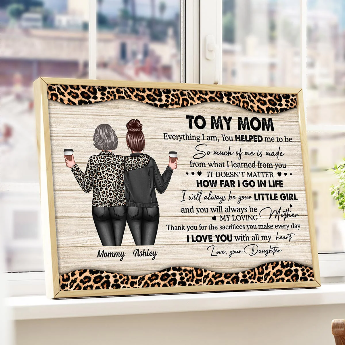 To My Mom Leopard Personalized Horizontal Poster - Image 6