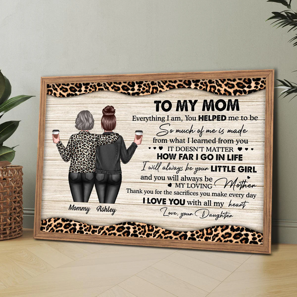 To My Mom Leopard Personalized Horizontal Poster - Image 7