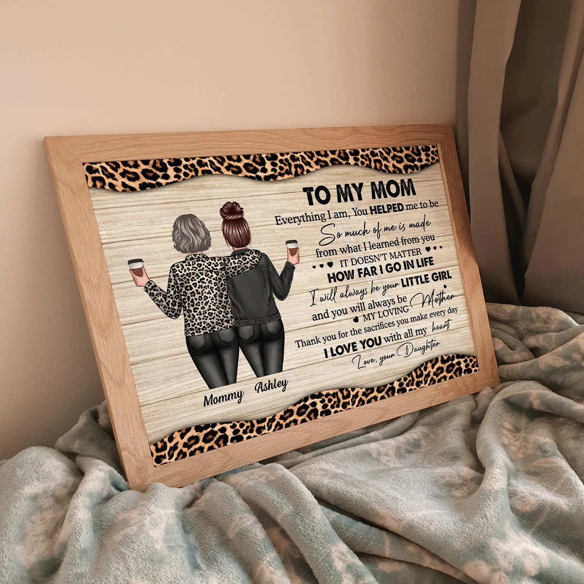 To My Mom Leopard Personalized Horizontal Poster - Image 8