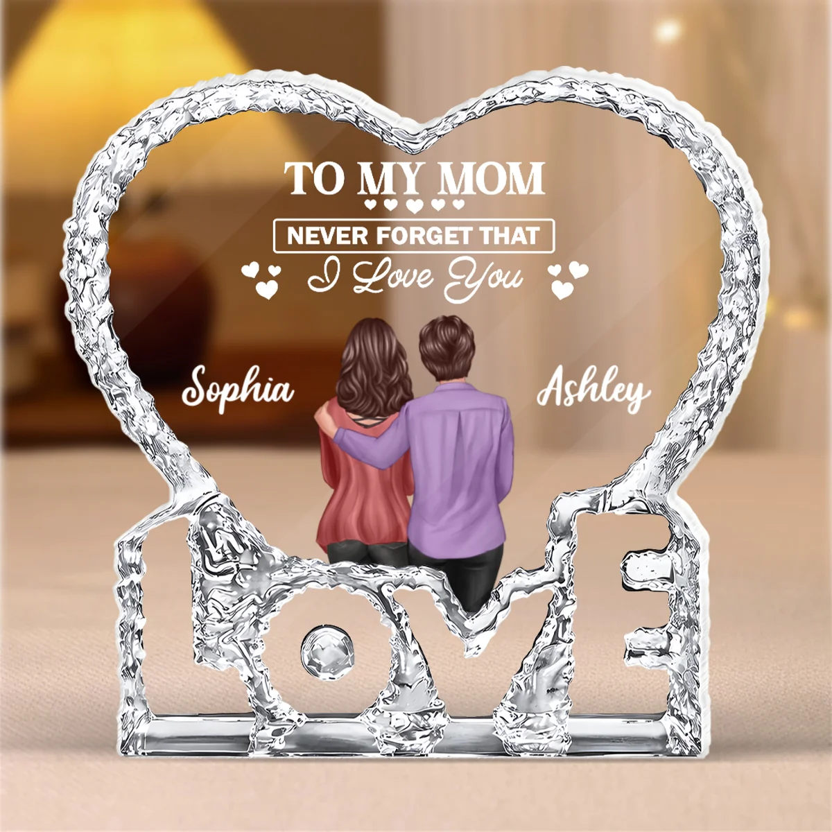 To My Mom Never Forget That I Love You - Personalized Acrylic Block Plaque - Heartfelt Gift For Mom, Grandma - Image 9