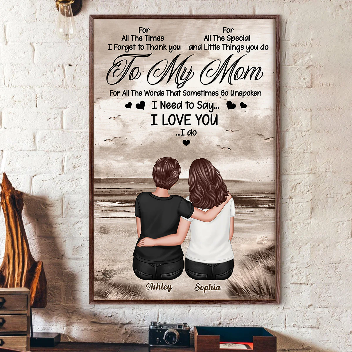To My Mom Retro Personalized Vertical Poster - Image 4