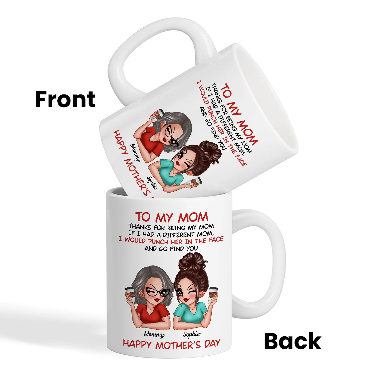 To My Mom Thanks For Being My Mom Funny Gift For Mom Personalized Mug - Image 3