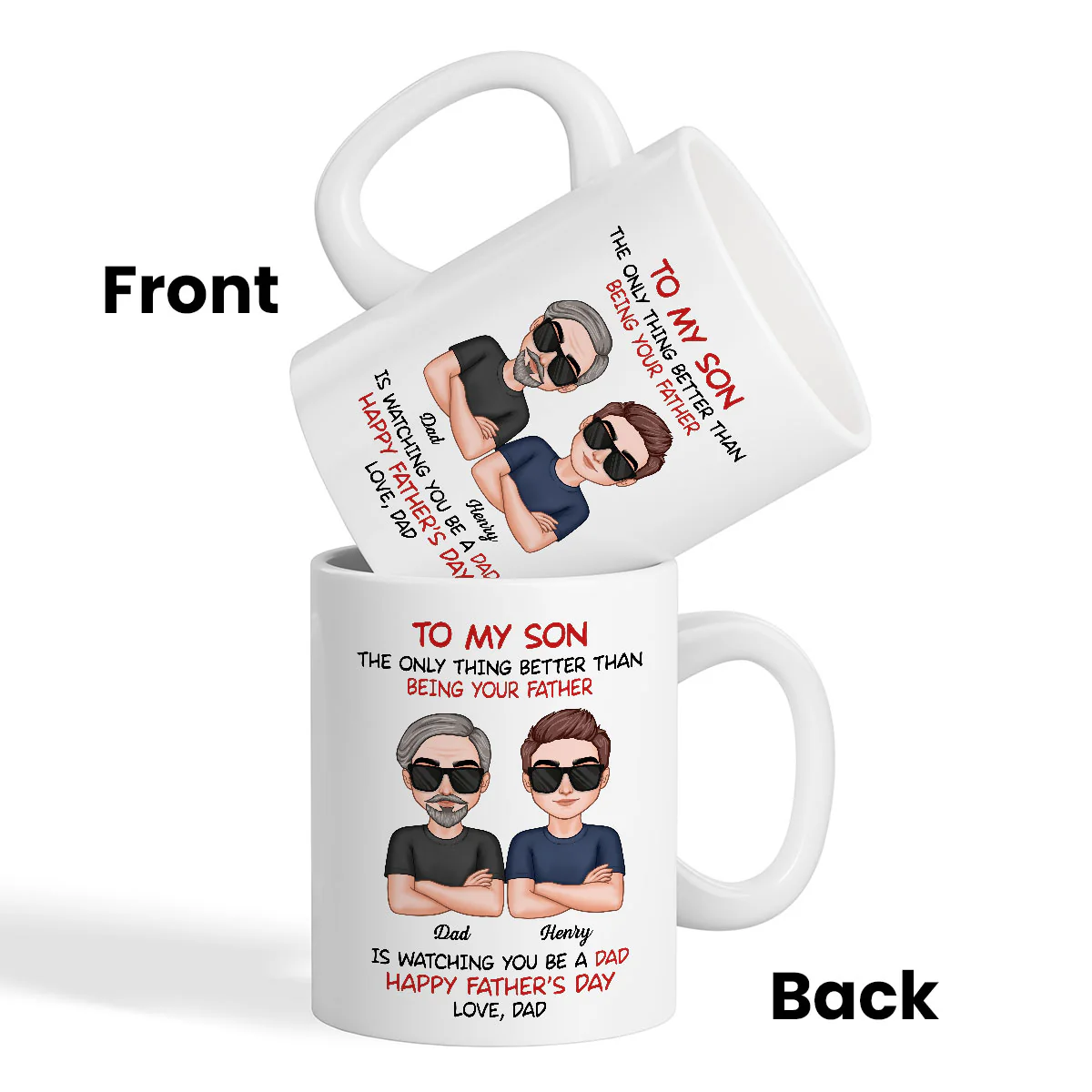 To My Son From Dad Happy Father‘s Day Personalized Mug - Image 3
