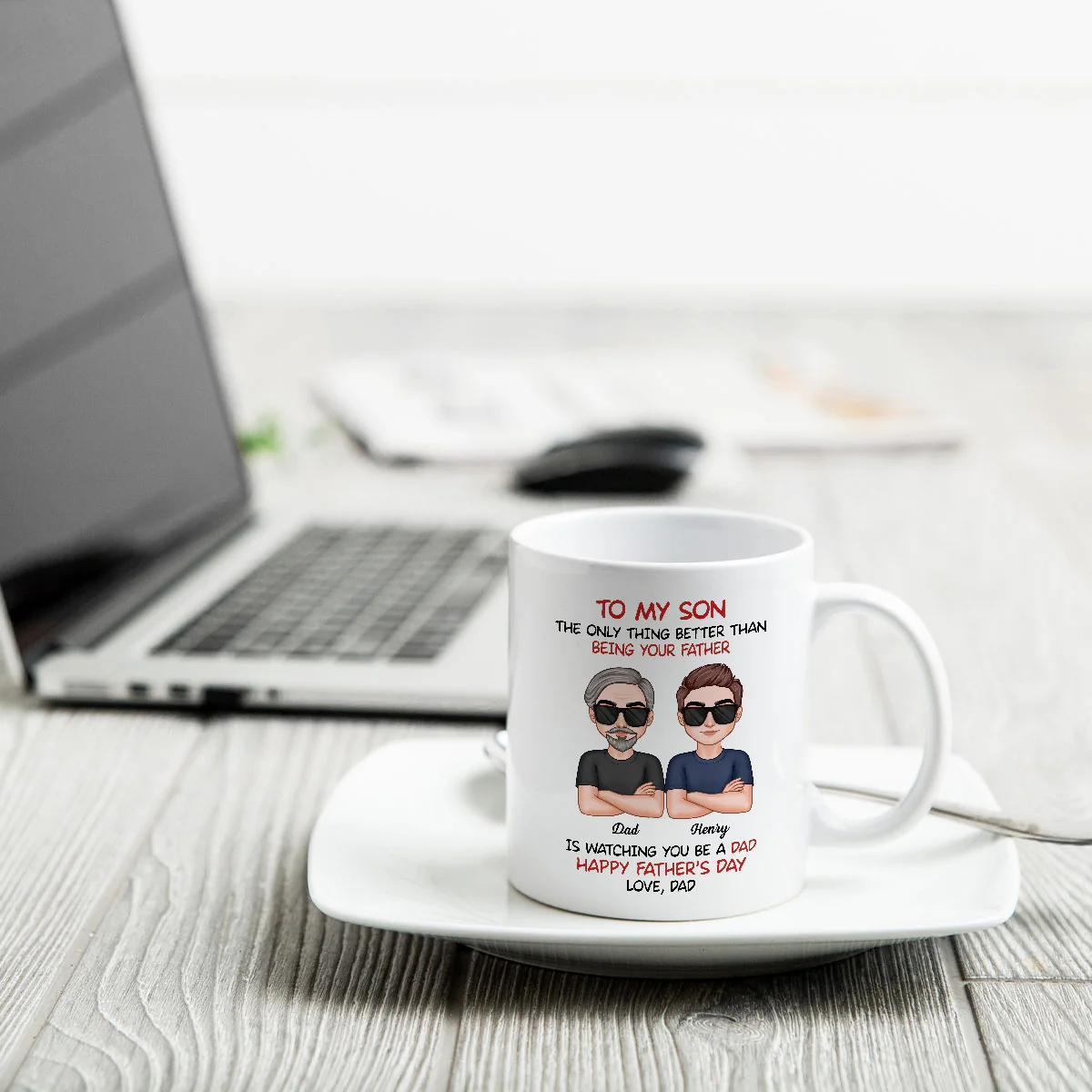 To My Son From Dad Happy Father‘s Day Personalized Mug - Image 4