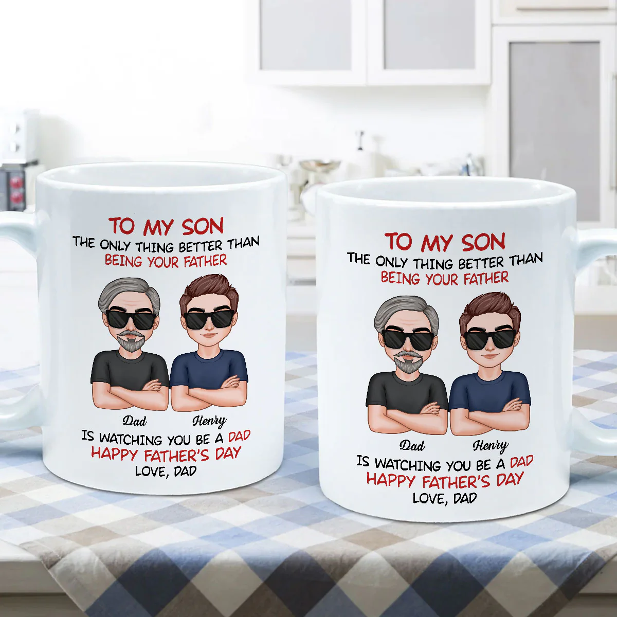 To My Son From Dad Happy Father‘s Day Personalized Mug - Image 5