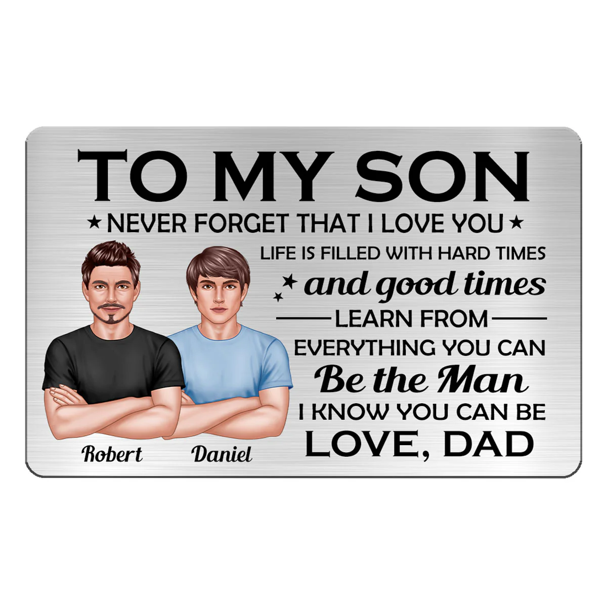 To My Son From Dad Personalized Metal Wallet Card - Image 2