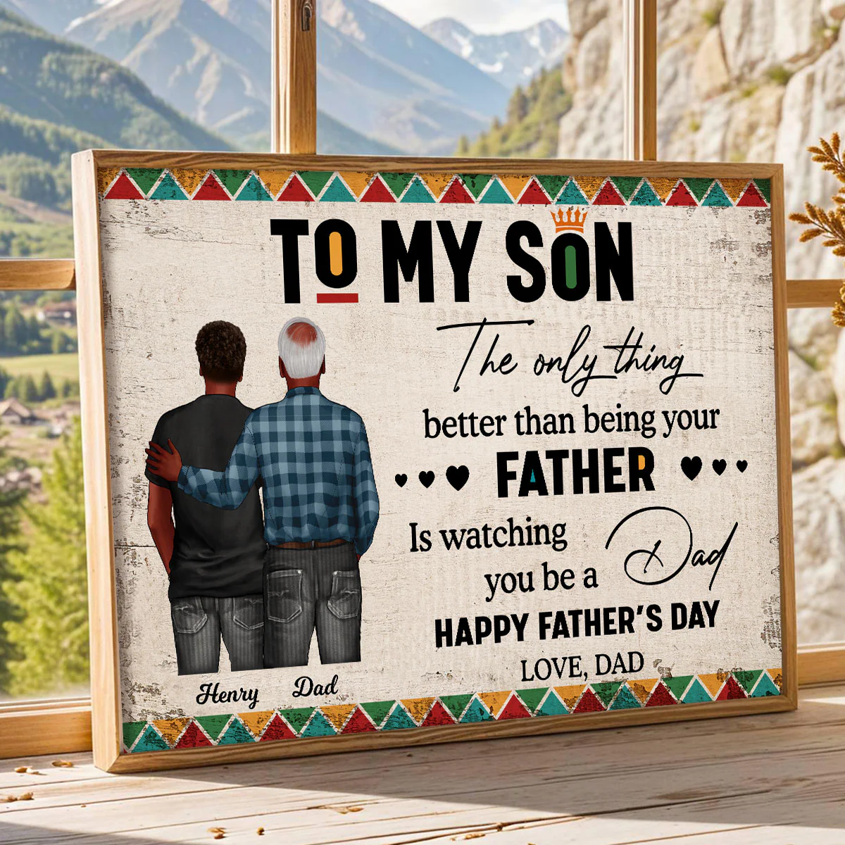 To My Son From Mom Dad Happy Father's Day Black Pride Personalized Poster - Image 5