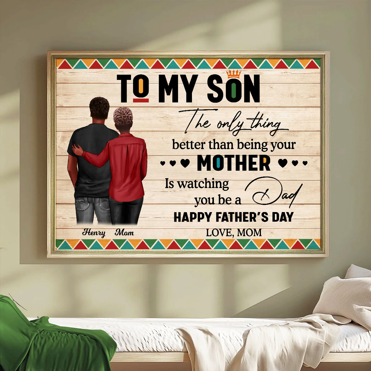 To My Son From Mom Dad Happy Father's Day Black Pride Personalized Poster - Image 8