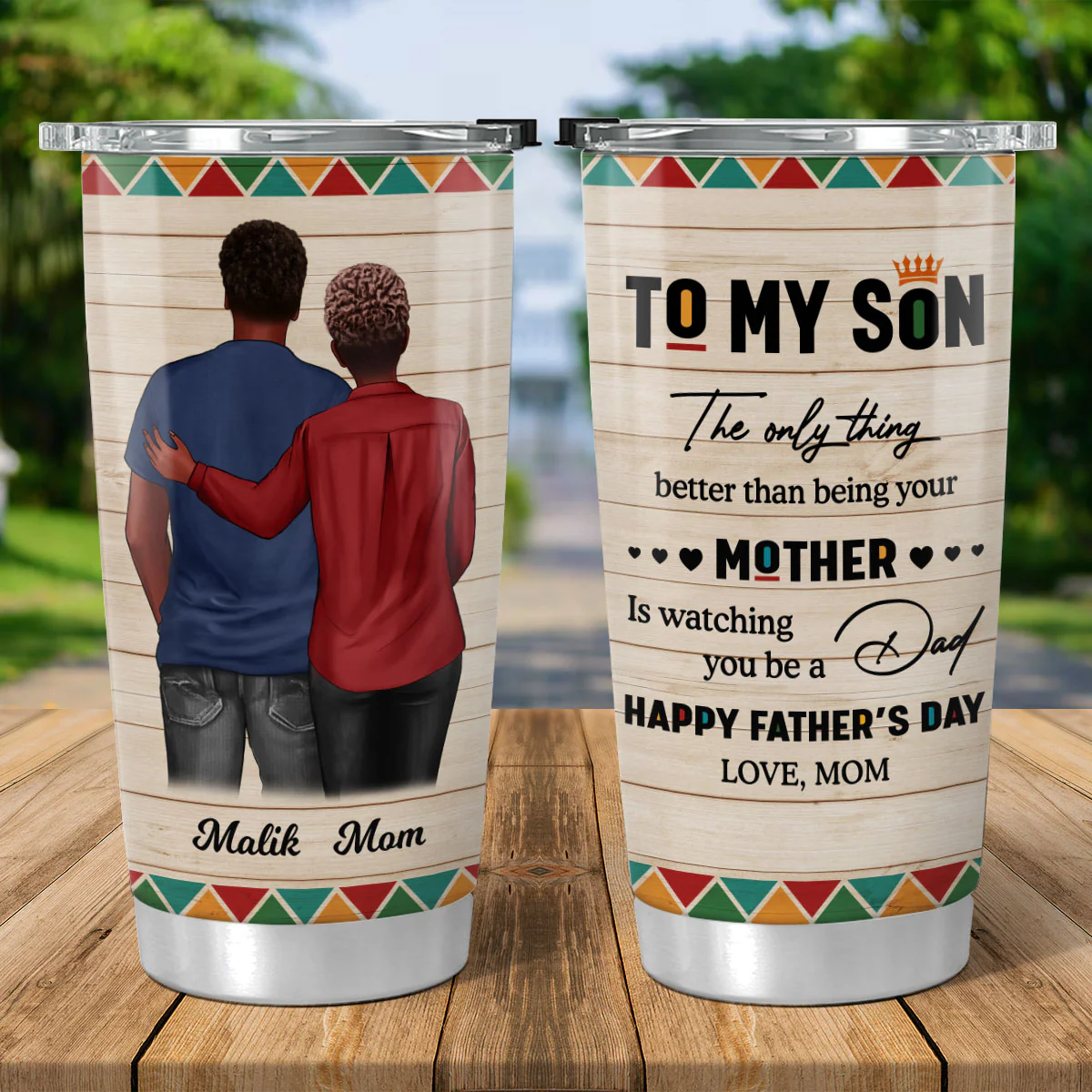 To My Son From Mom Dad Happy Father's Day Black Pride Personalized Tumbler - Image 3