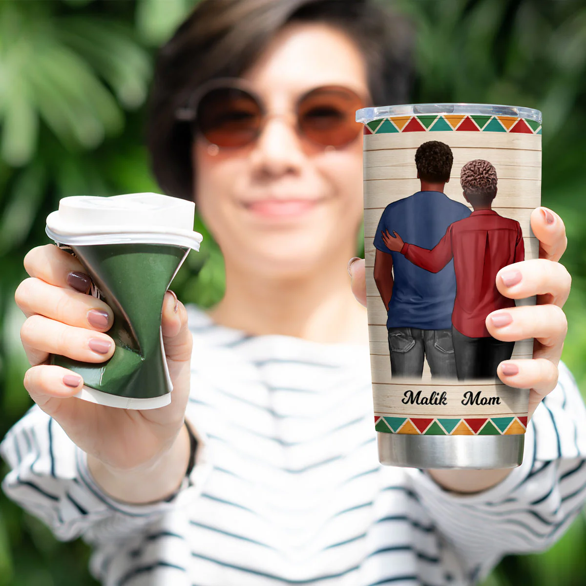 To My Son From Mom Dad Happy Father's Day Black Pride Personalized Tumbler - Image 7