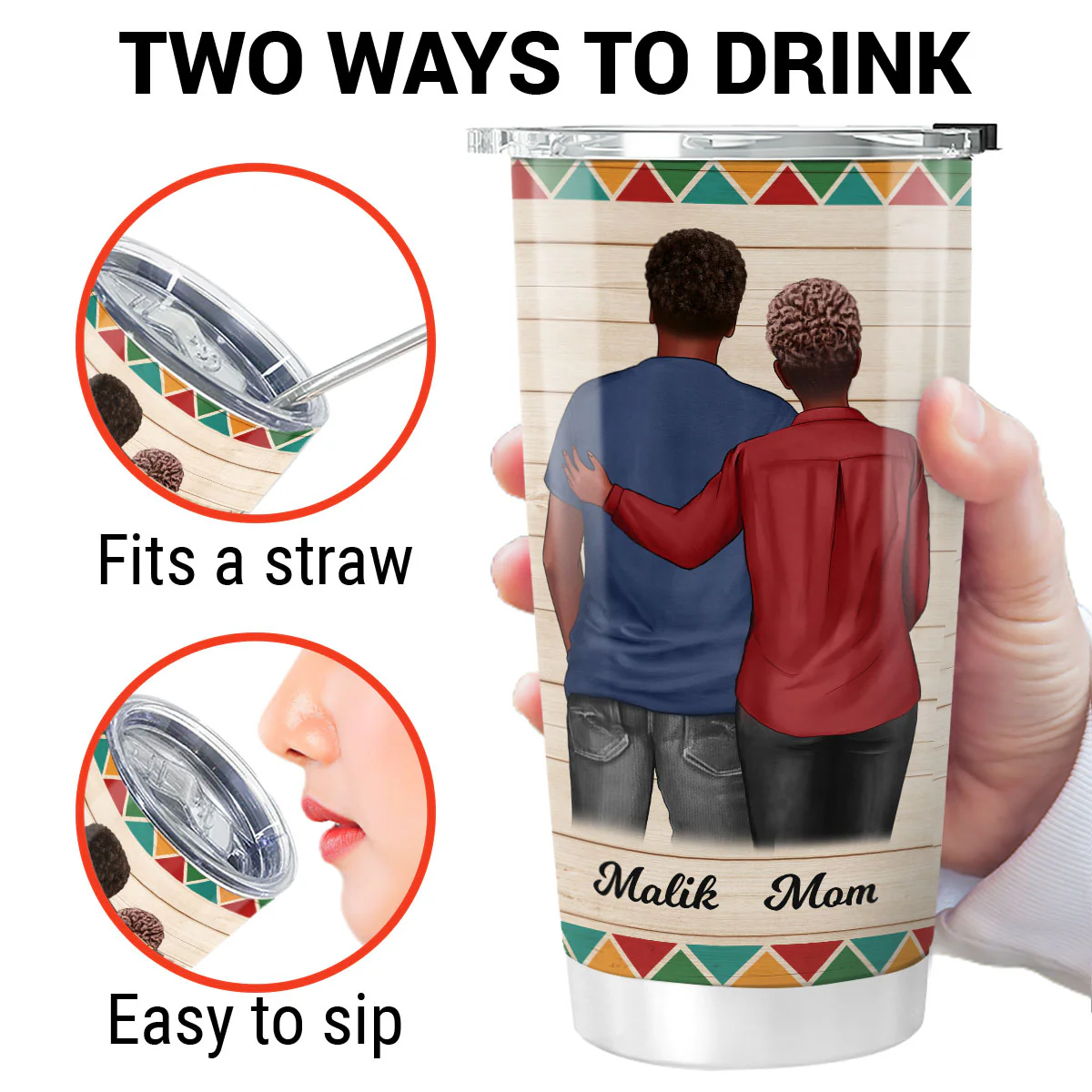To My Son From Mom Dad Happy Father's Day Black Pride Personalized Tumbler - Image 9