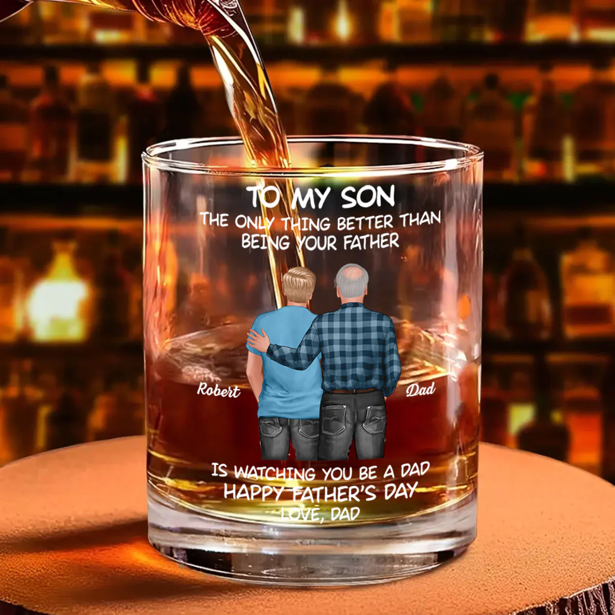 To My Son From Mom Dad Happy Father's Day Personalized Whiskey Glass| Heartfelt Father's Day Gift For Son - Image 10