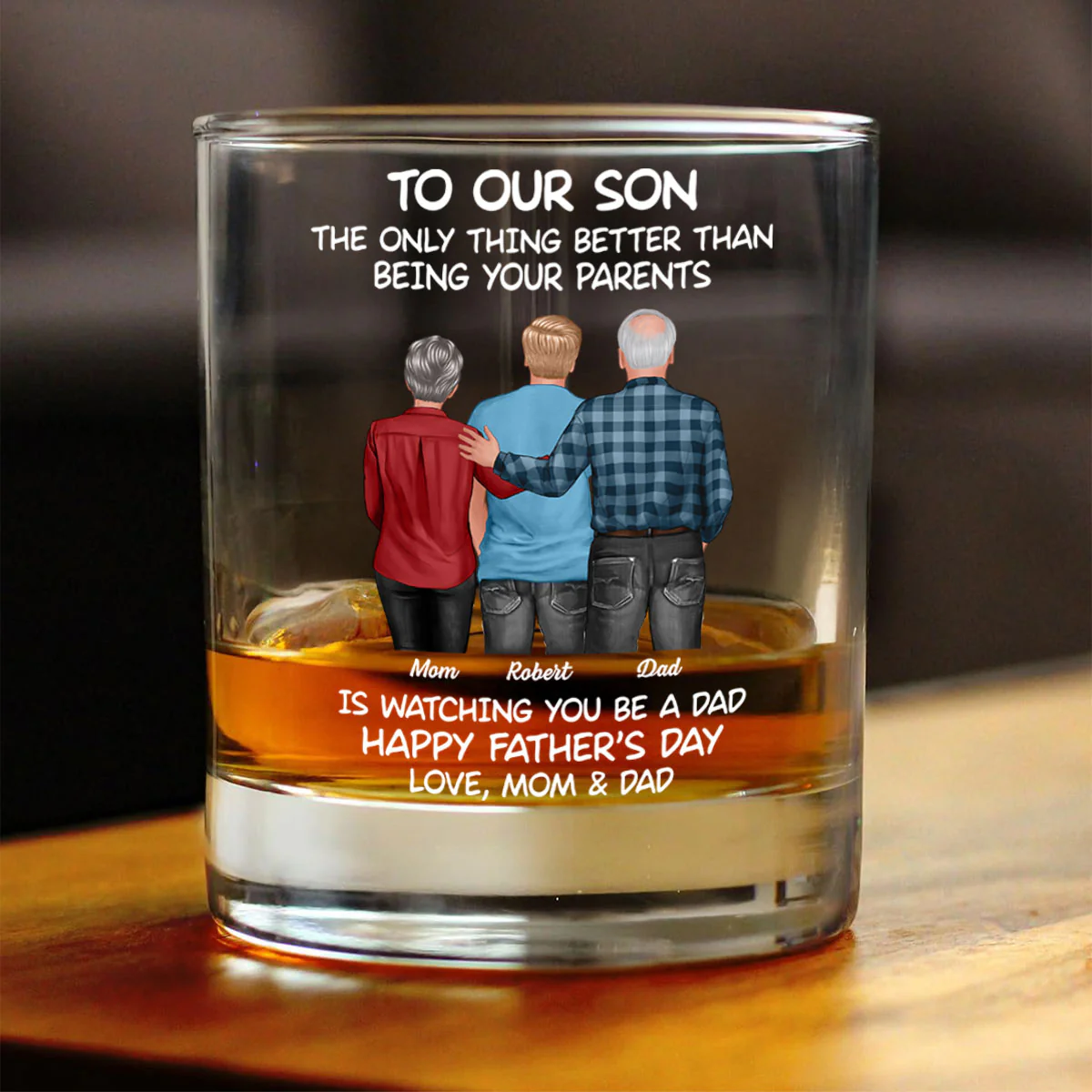 To My Son From Mom Dad Happy Father's Day Personalized Whiskey Glass| Heartfelt Father's Day Gift For Son - Image 11