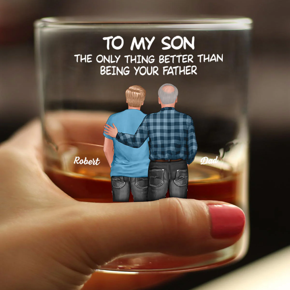 To My Son From Mom Dad Happy Father's Day Personalized Whiskey Glass| Heartfelt Father's Day Gift For Son - Image 12