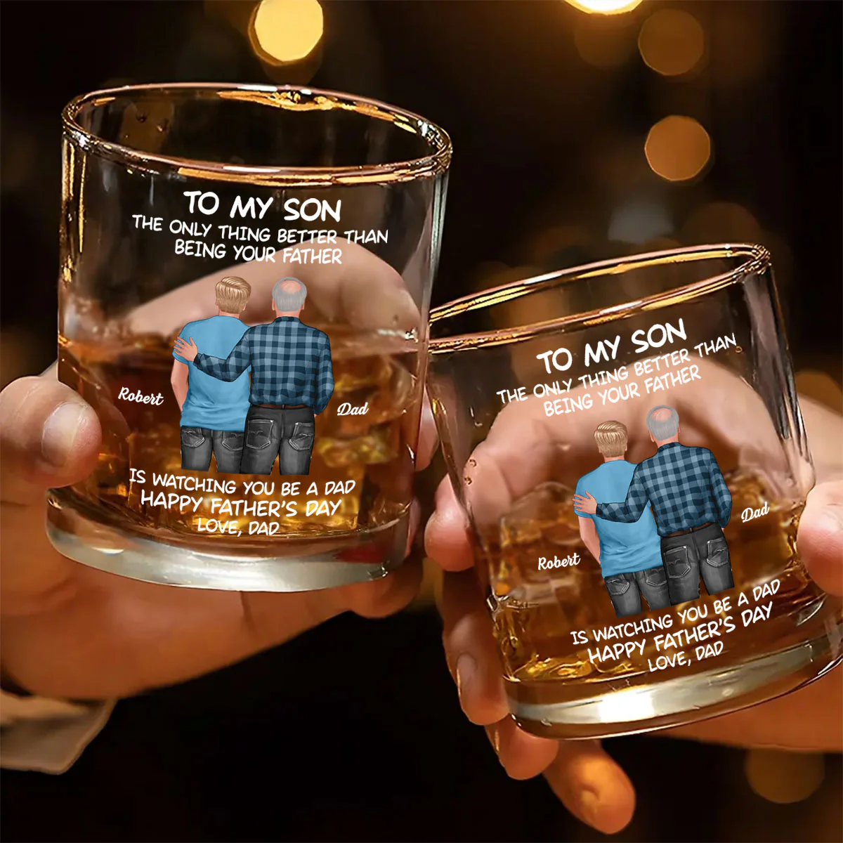 To My Son From Mom Dad Happy Father's Day Personalized Whiskey Glass| Heartfelt Father's Day Gift For Son - Image 13