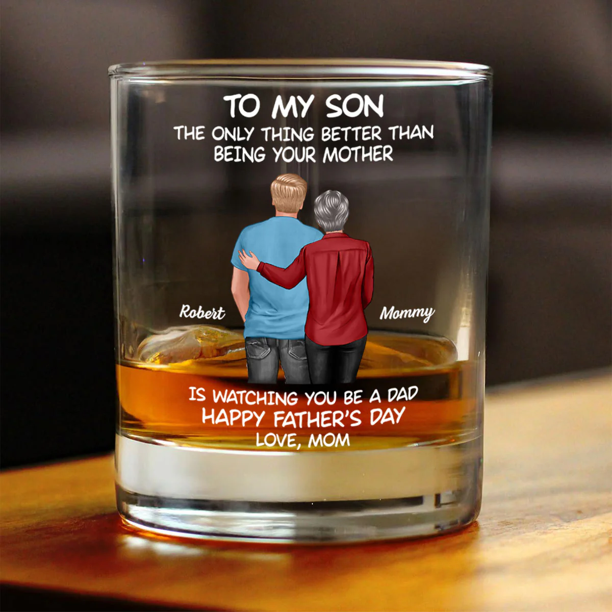 To My Son From Mom Dad Happy Father's Day Personalized Whiskey Glass| Heartfelt Father's Day Gift For Son - Image 6