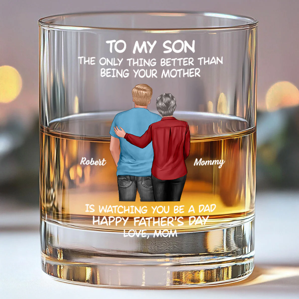 To My Son From Mom Dad Happy Father's Day Personalized Whiskey Glass| Heartfelt Father's Day Gift For Son - Image 7