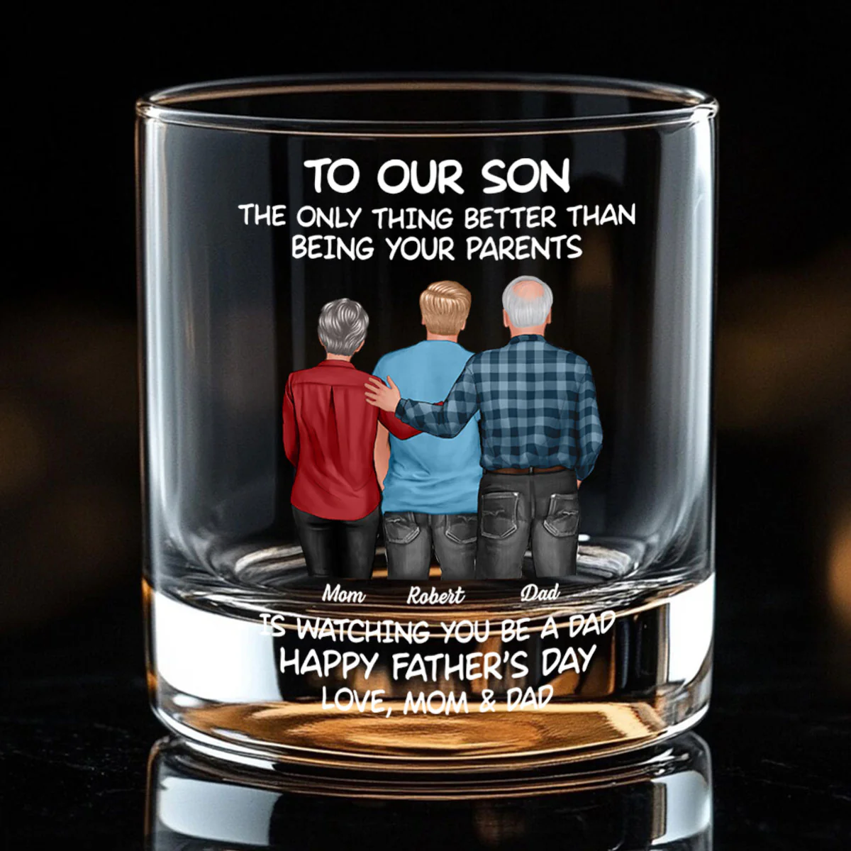 To My Son From Mom Dad Happy Father's Day Personalized Whiskey Glass| Heartfelt Father's Day Gift For Son - Image 9