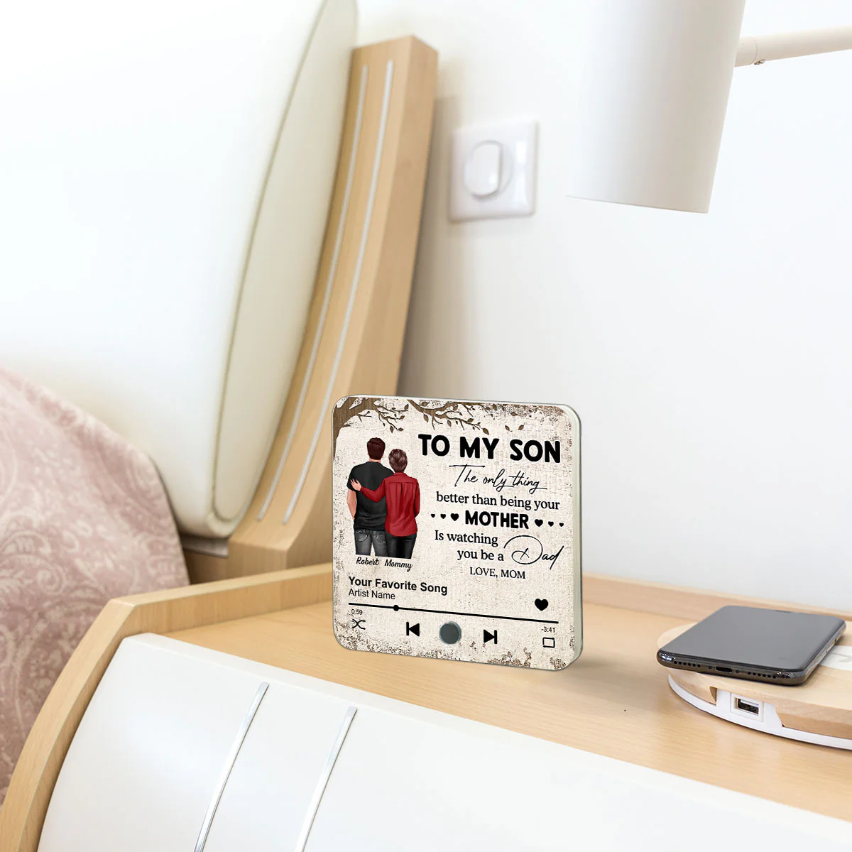 To My Son From Mom Dad Personalized Music Fridge Magnet, Heartfelt Father's Day Gift For Son - Image 11