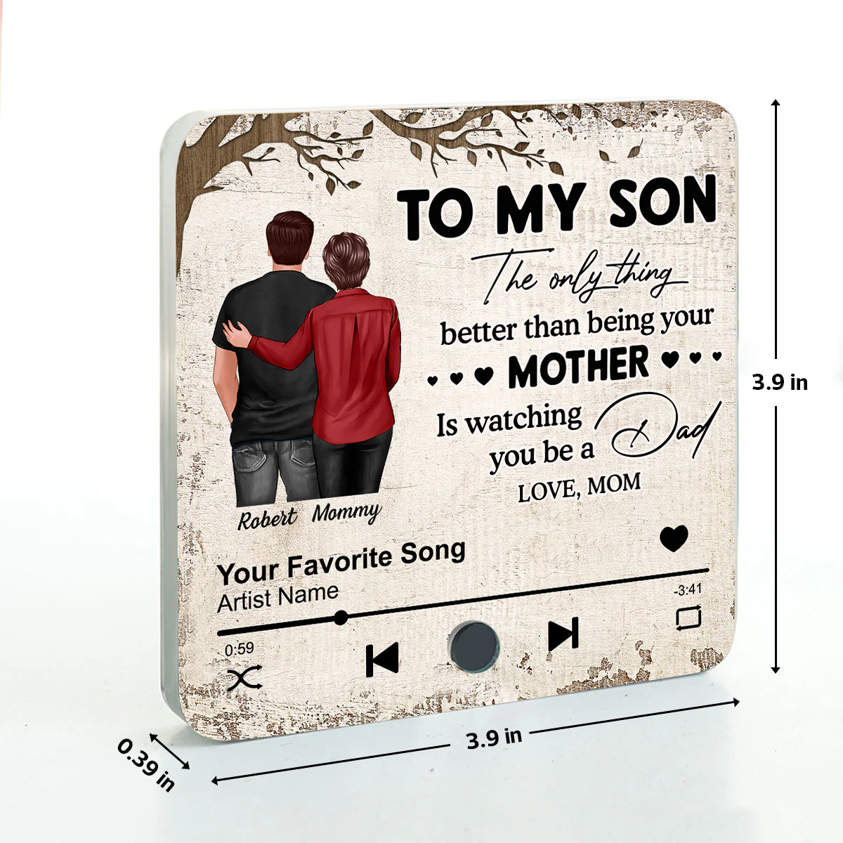 To My Son From Mom Dad Personalized Music Fridge Magnet, Heartfelt Father's Day Gift For Son - Image 9
