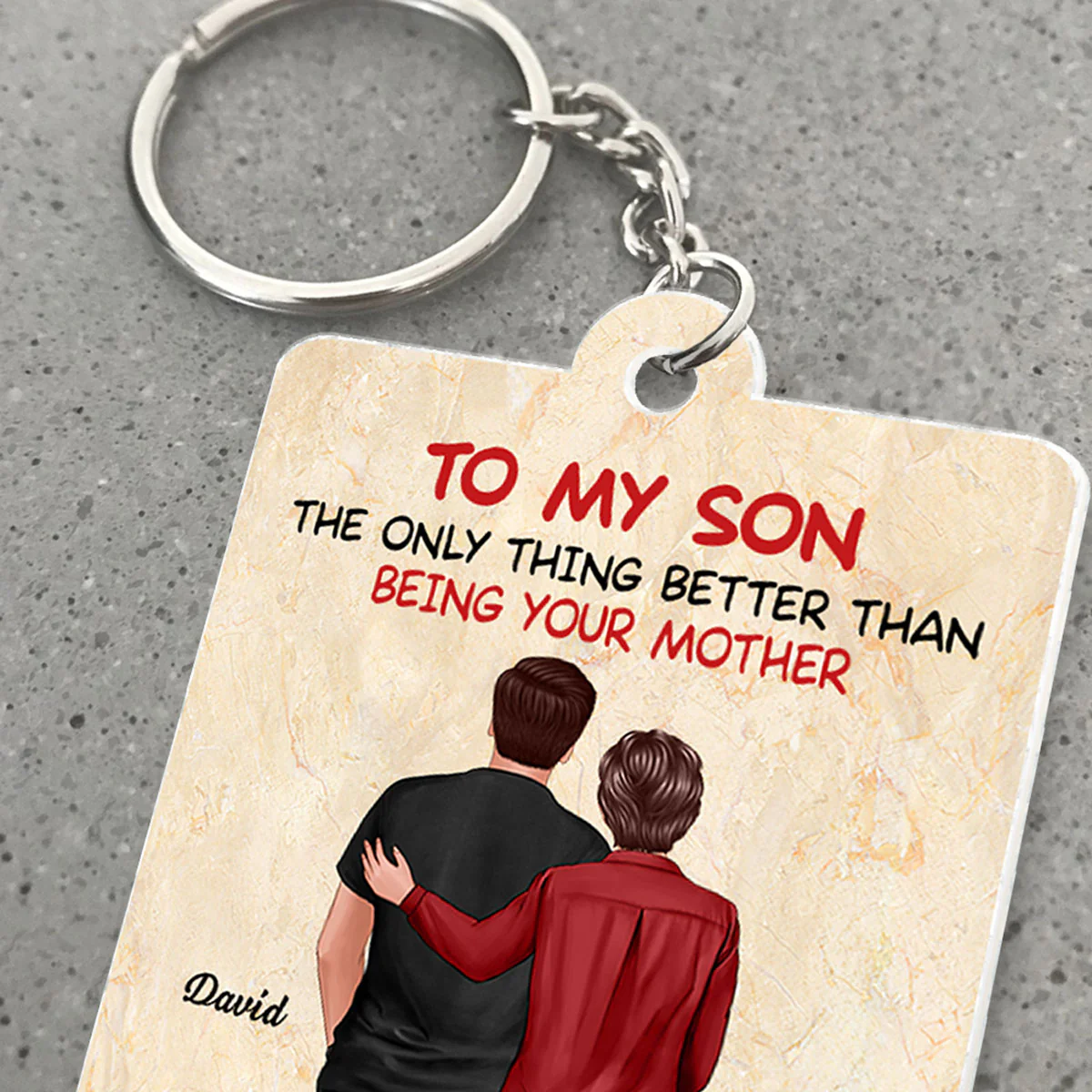 From Mom To Son Happy Father's Day Personalized Acrylic Keychain, Heartfelt Father's Day Gift For Son - Image 4