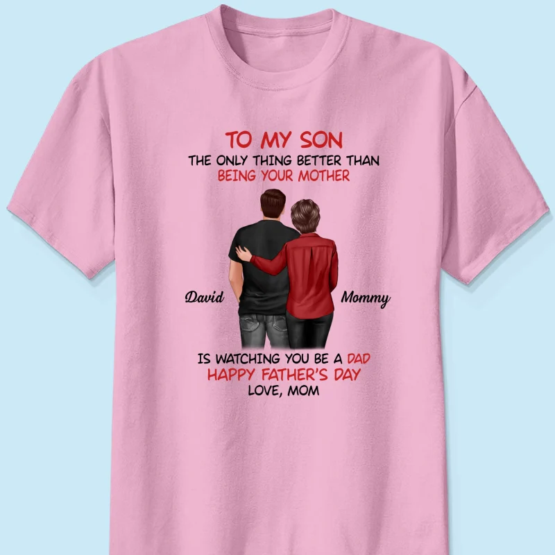 From Mom To Son Happy Father's Day Personalized Shirt, Heartfelt Gift For Son - Image 8