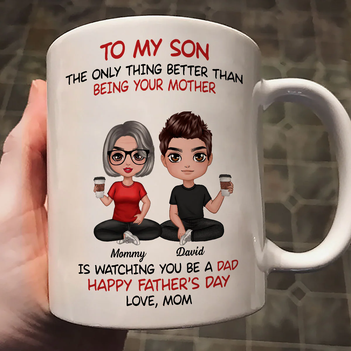 Heartfelt Tribute From Mom To Son Personalized Ceramic Mug, Father's Day Gift For Son - Image 3