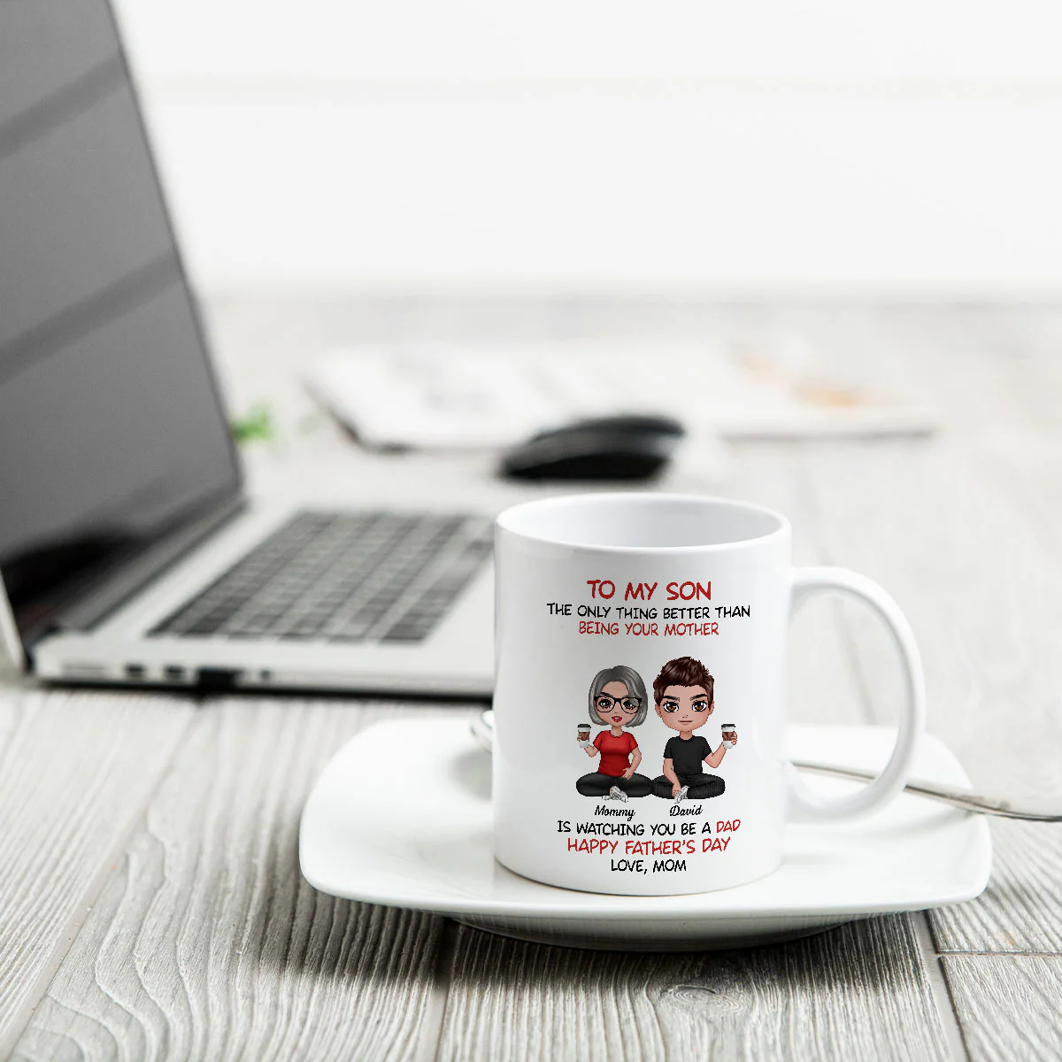 Heartfelt Tribute From Mom To Son Personalized Ceramic Mug, Father's Day Gift For Son - Image 5
