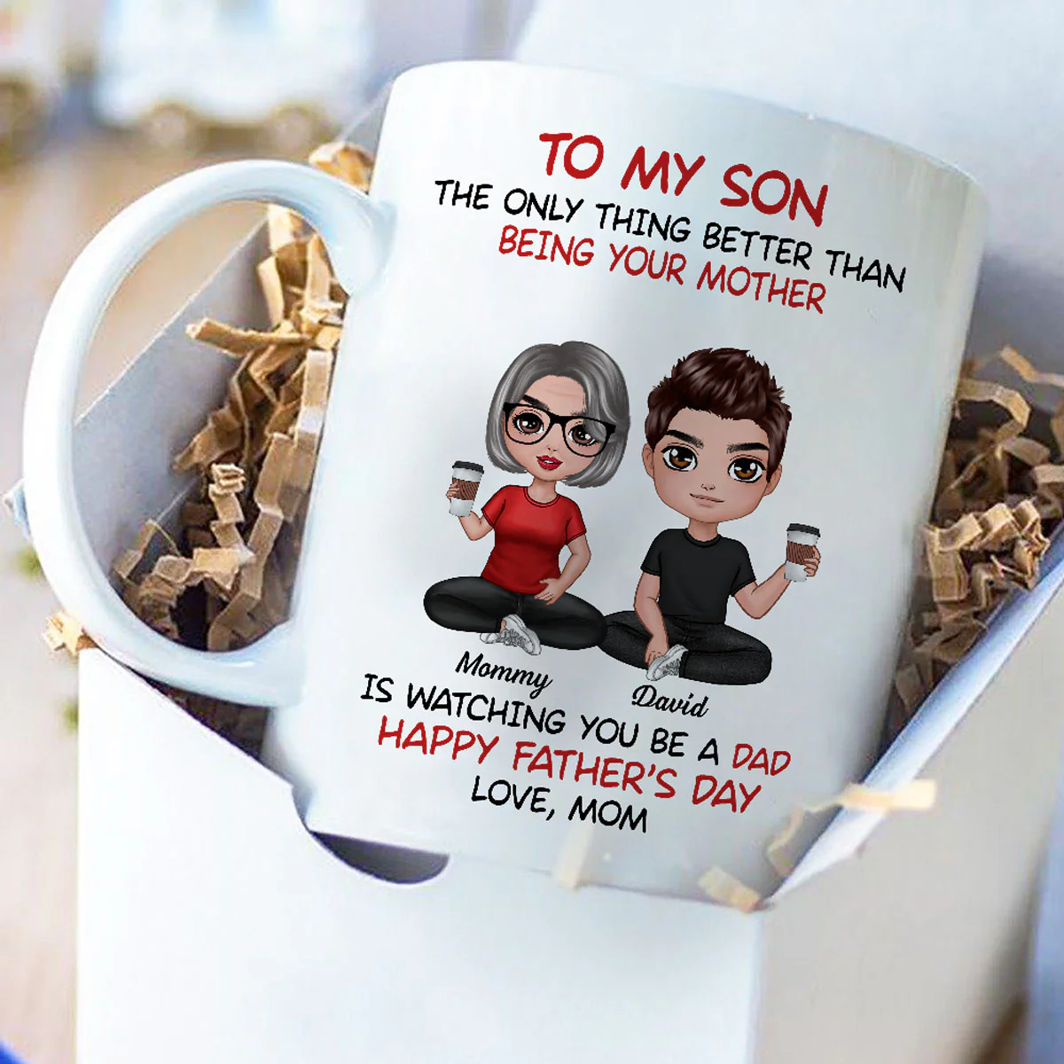 Heartfelt Tribute From Mom To Son Personalized Ceramic Mug, Father's Day Gift For Son - Image 9