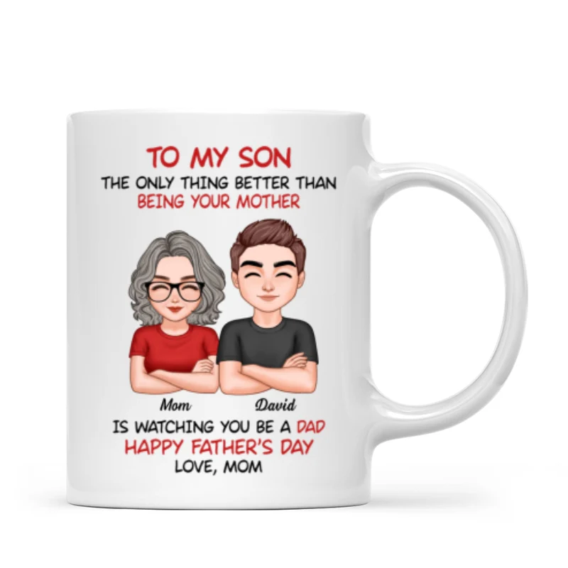 To My Son Personalized Ceramic Mug, Heartfelt Father's Day Gift For Son - Image 6