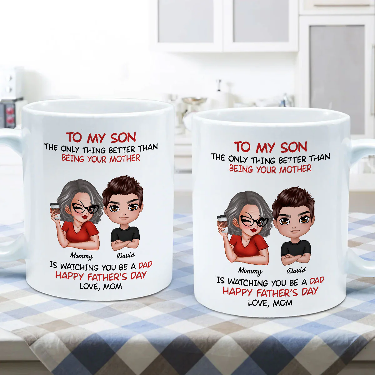 To My Son From Mom Happy Father‘s Day Personalized Mug - Image 5