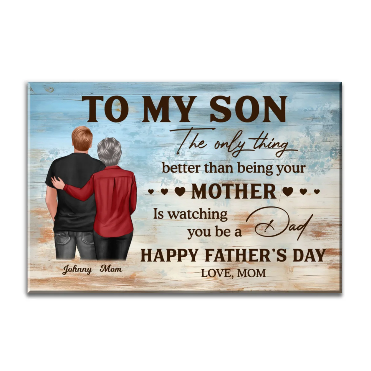 To My Son From Mom Happy Father's Day Personalized Wrapped Canvas| Heartfelt Father's Day Gift For Son - Image 14