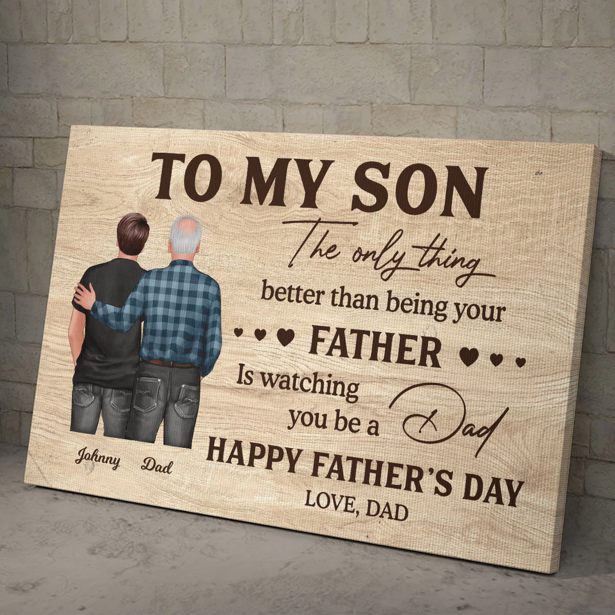 To My Son From Mom Happy Father's Day Personalized Wrapped Canvas| Heartfelt Father's Day Gift For Son - Image 8