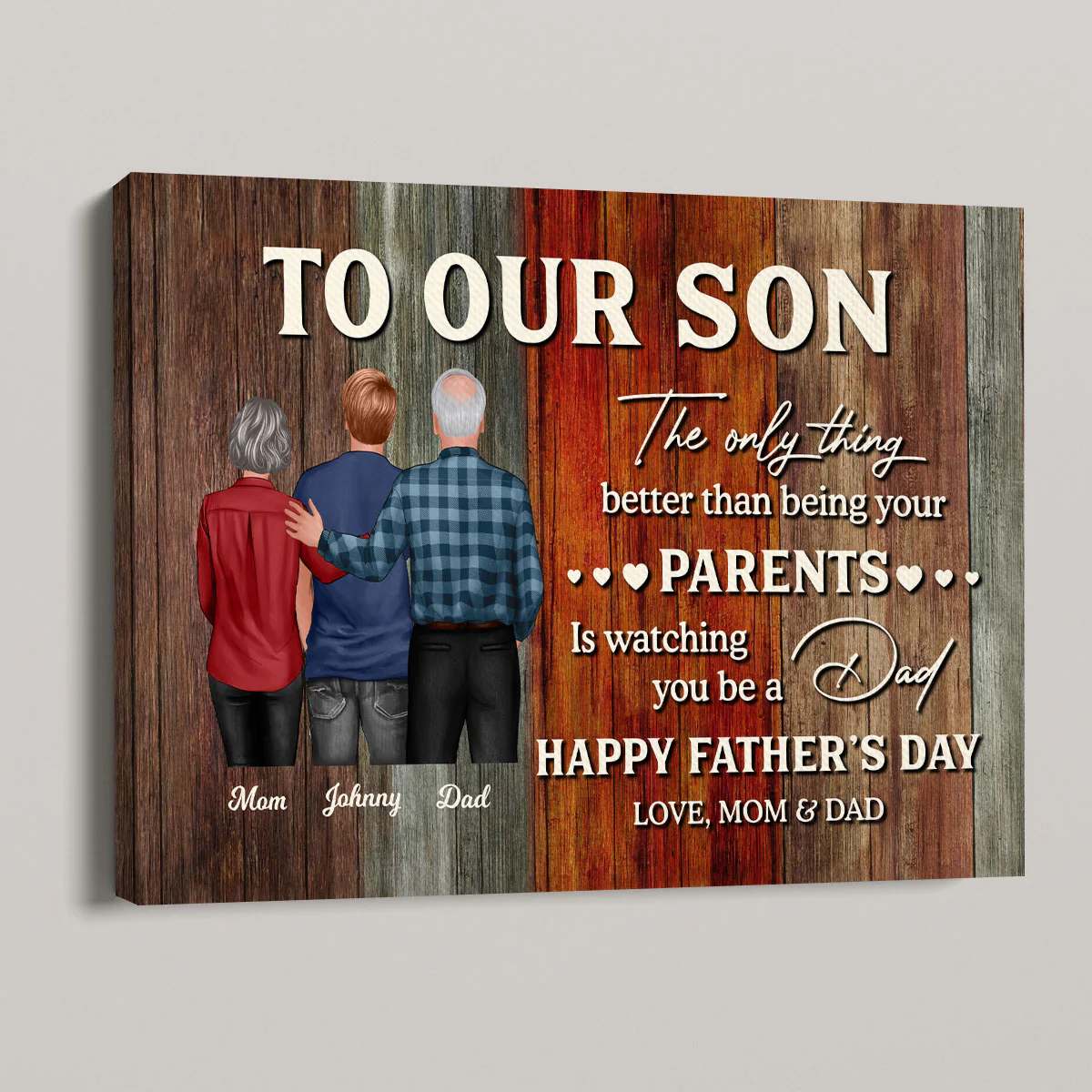 To My Son From Mom Happy Father's Day Personalized Wrapped Canvas| Heartfelt Father's Day Gift For Son - Image 9