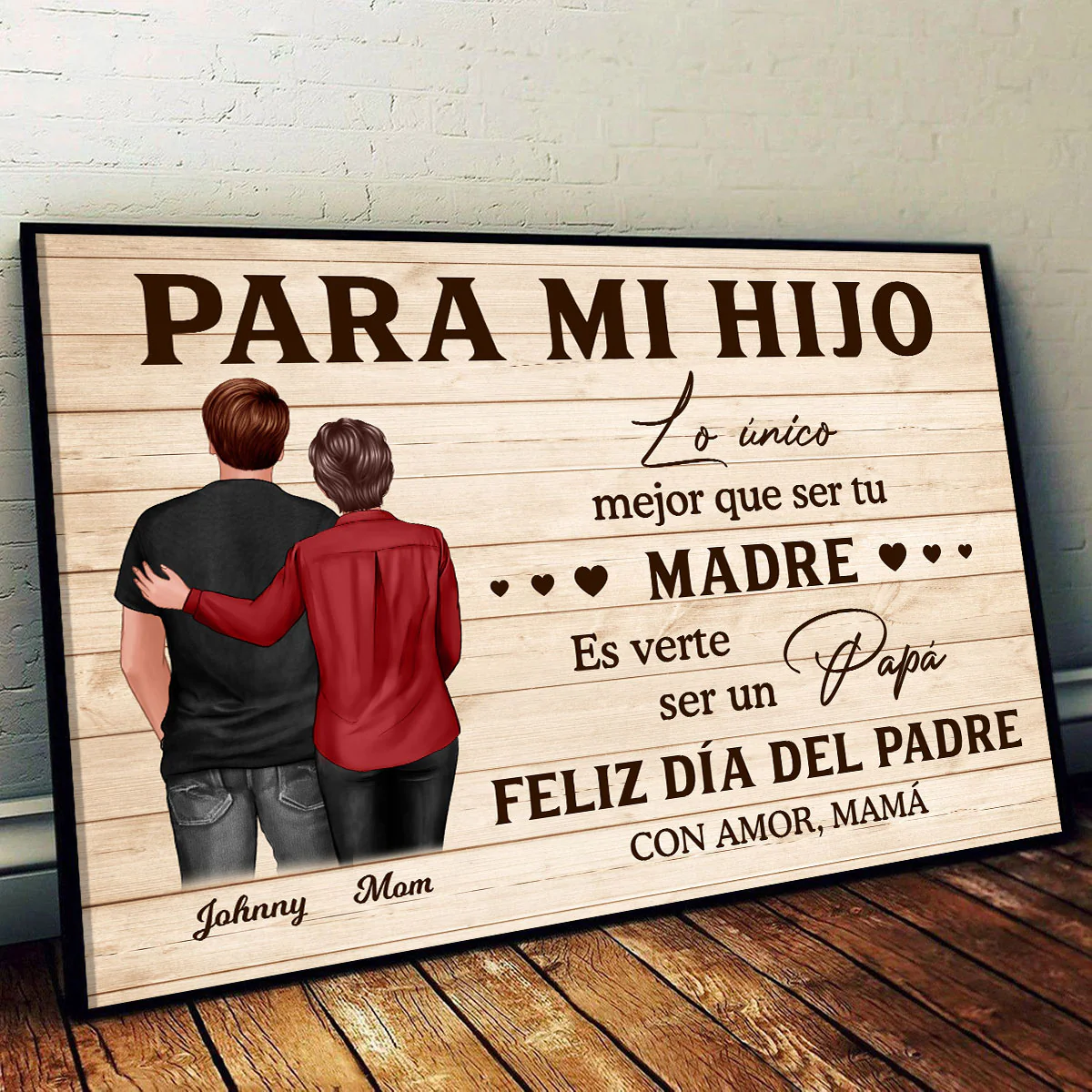 To My Son From Mom Happy Father's Day Spanish Personalized Poster, Gift For Son