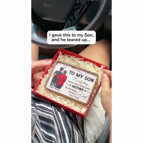 To My Son From Mom Watching You Be A Dad Personalized Car Visor, Father's Day Gift For Son - Image 2