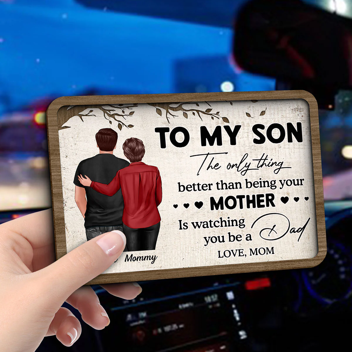 To My Son From Mom Watching You Be A Dad Personalized Car Visor, Father's Day Gift For Son - Image 6