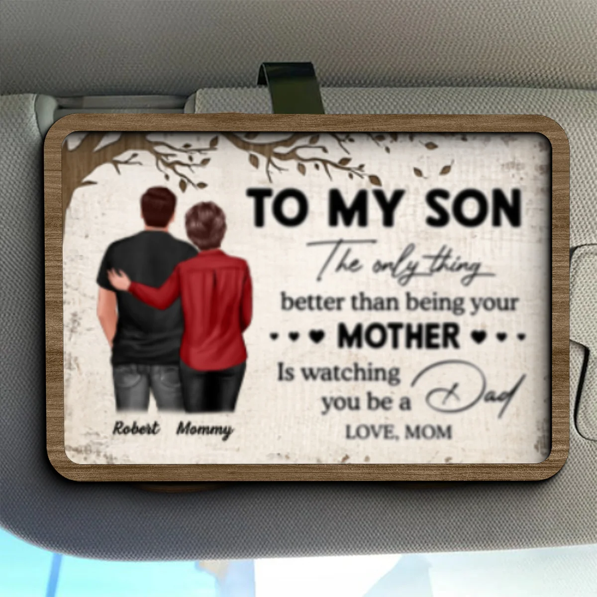 To My Son From Mom Watching You Be A Dad Personalized Car Visor, Father's Day Gift For Son - Image 8