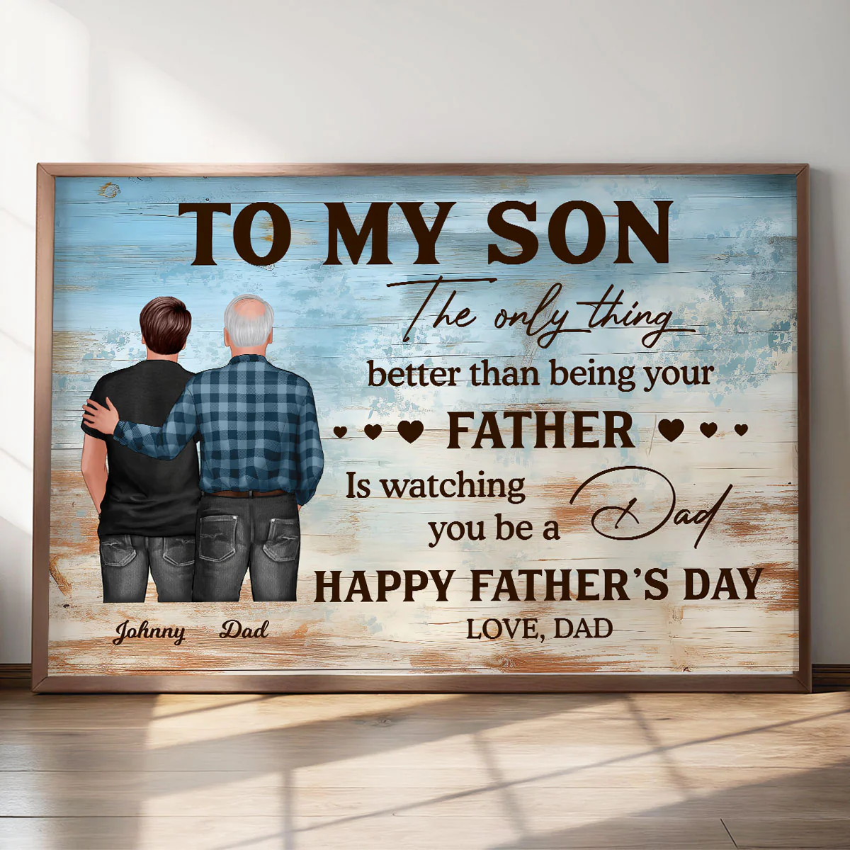 To My Son From Dad Mom Happy Father's Day Personalized Poster, Heartfelt 2025 Father's Day Gift For Son - Image 2