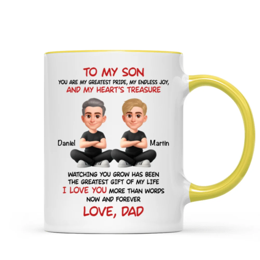 To My Son My Heart's Treasure - Personalized Mug - Christmas Gift from Dad to Son - Image 17