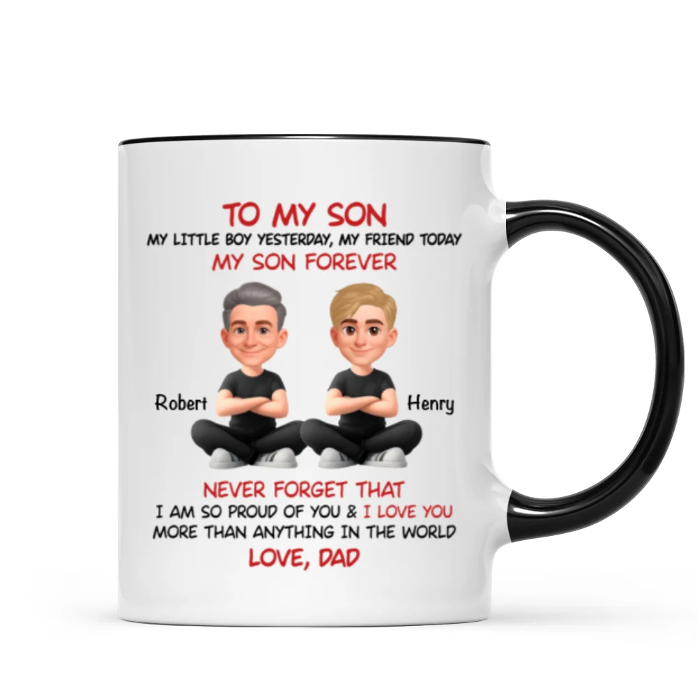 To My Son My Little Boy Yesterday - Personalized Mug - Christmas Gift from Dad to Son - Image 10
