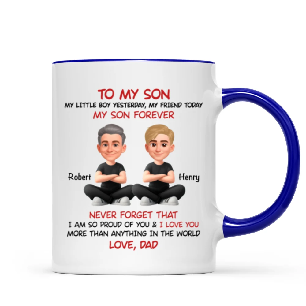 To My Son My Little Boy Yesterday - Personalized Mug - Christmas Gift from Dad to Son - Image 11