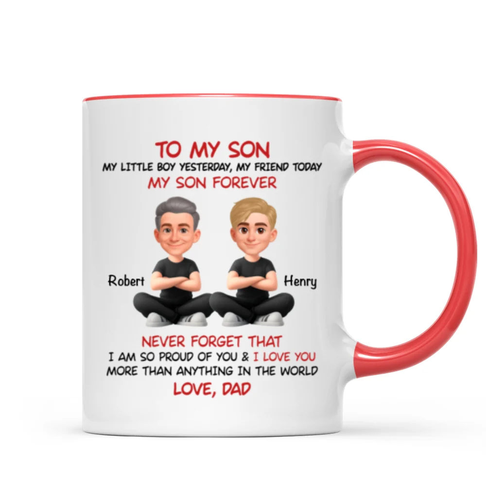 To My Son My Little Boy Yesterday - Personalized Mug - Christmas Gift from Dad to Son - Image 12