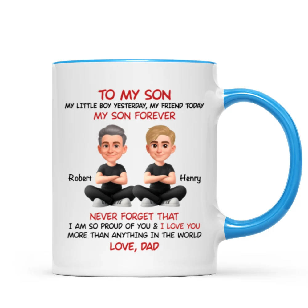 To My Son My Little Boy Yesterday - Personalized Mug - Christmas Gift from Dad to Son - Image 13