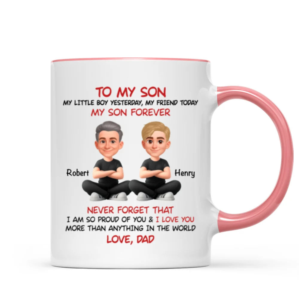 To My Son My Little Boy Yesterday - Personalized Mug - Christmas Gift from Dad to Son - Image 14
