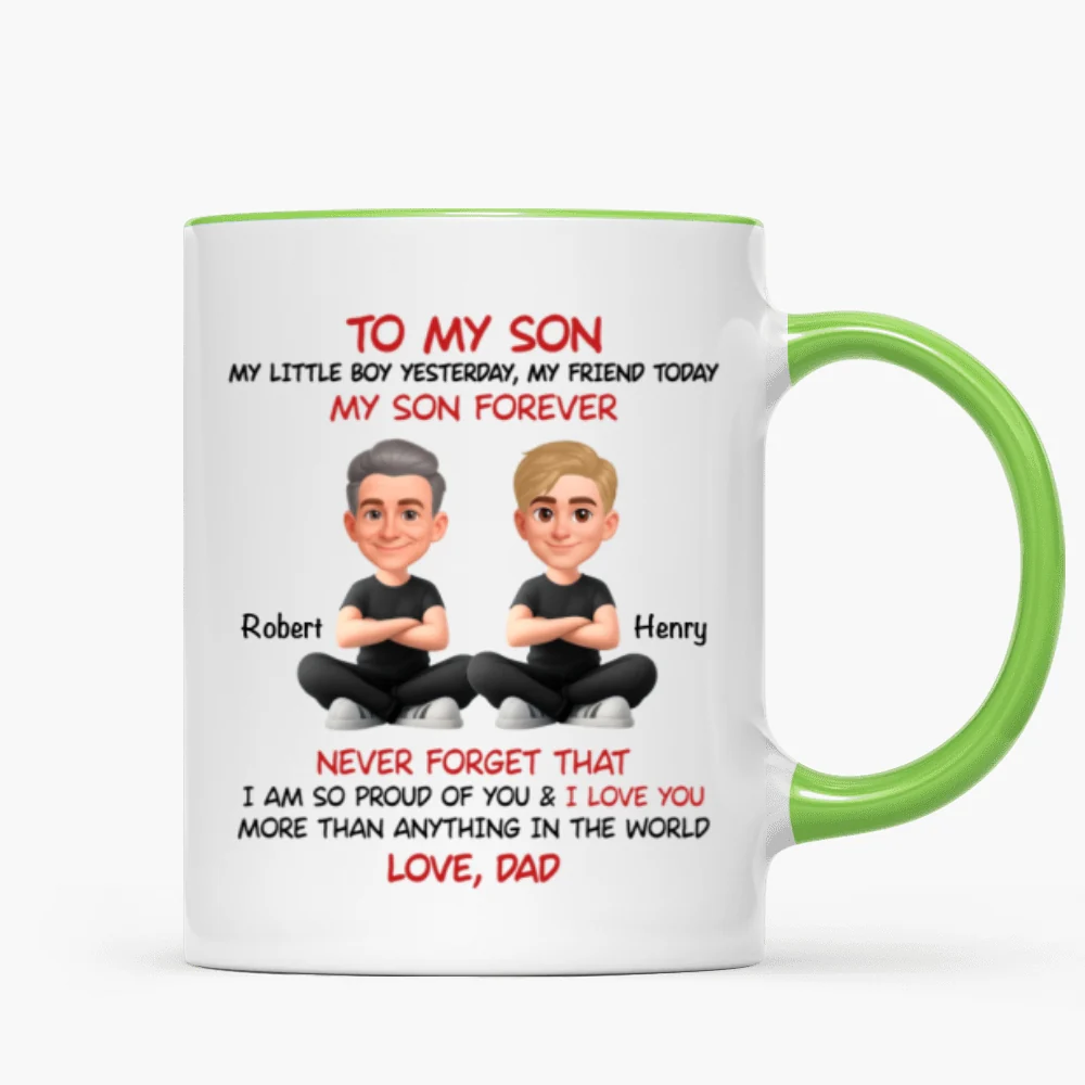 To My Son My Little Boy Yesterday - Personalized Mug - Christmas Gift from Dad to Son - Image 15