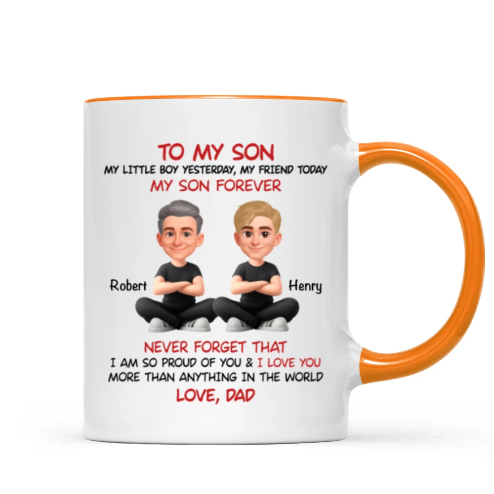 To My Son My Little Boy Yesterday - Personalized Mug - Christmas Gift from Dad to Son - Image 16