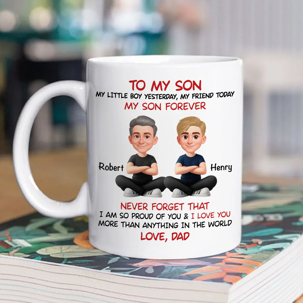 To My Son My Little Boy Yesterday - Personalized Mug - Christmas Gift from Dad to Son - Image 2