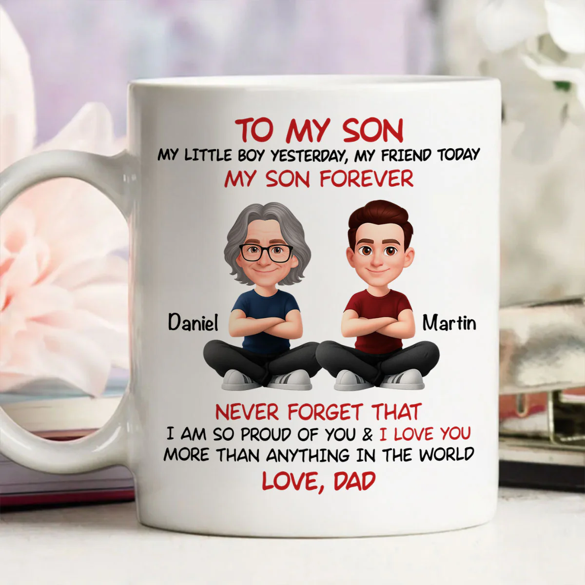 To My Son My Little Boy Yesterday - Personalized Mug - Christmas Gift from Dad to Son - Image 3