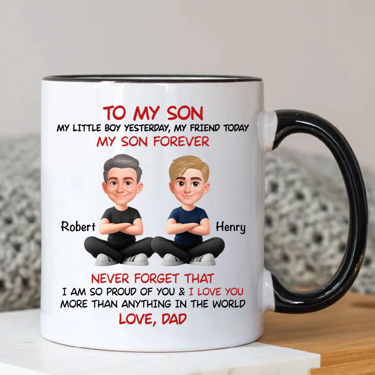 To My Son My Little Boy Yesterday - Personalized Mug - Christmas Gift from Dad to Son - Image 4